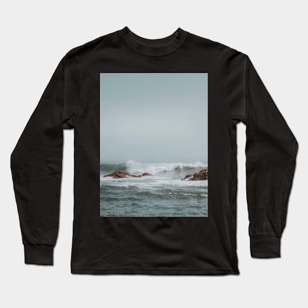 Waves at the Pacific Long Sleeve T-Shirt by hraunphoto